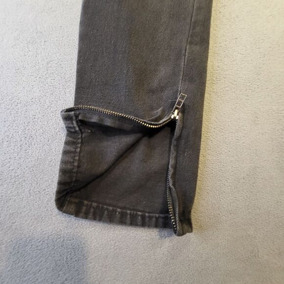 Boohoo Man Mens 32x30 Black Straight Leg Distressed Denim Button Fly - Picture 8 of 12